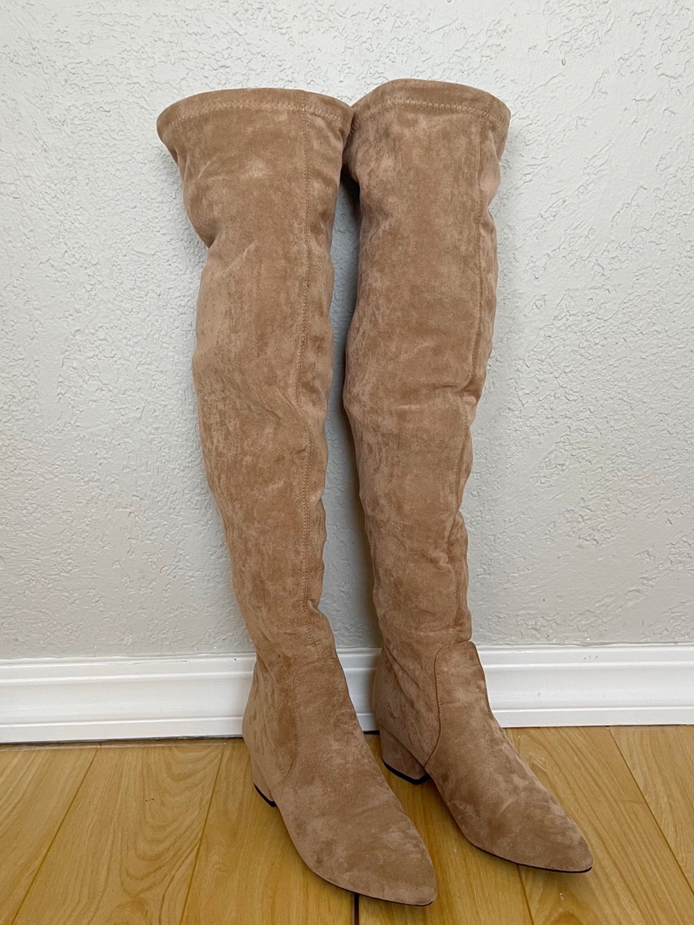 Women's Over-the-Knee Faux Suede Boots - Tan